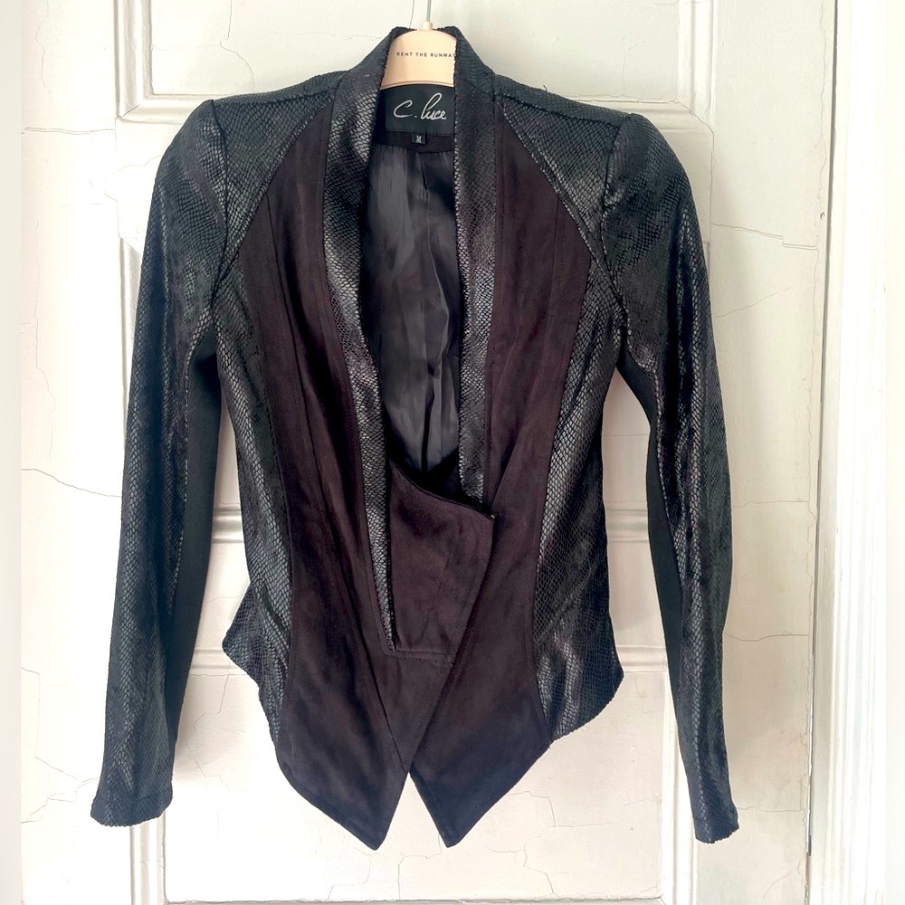 C. Luce black angular biker jacket - size M